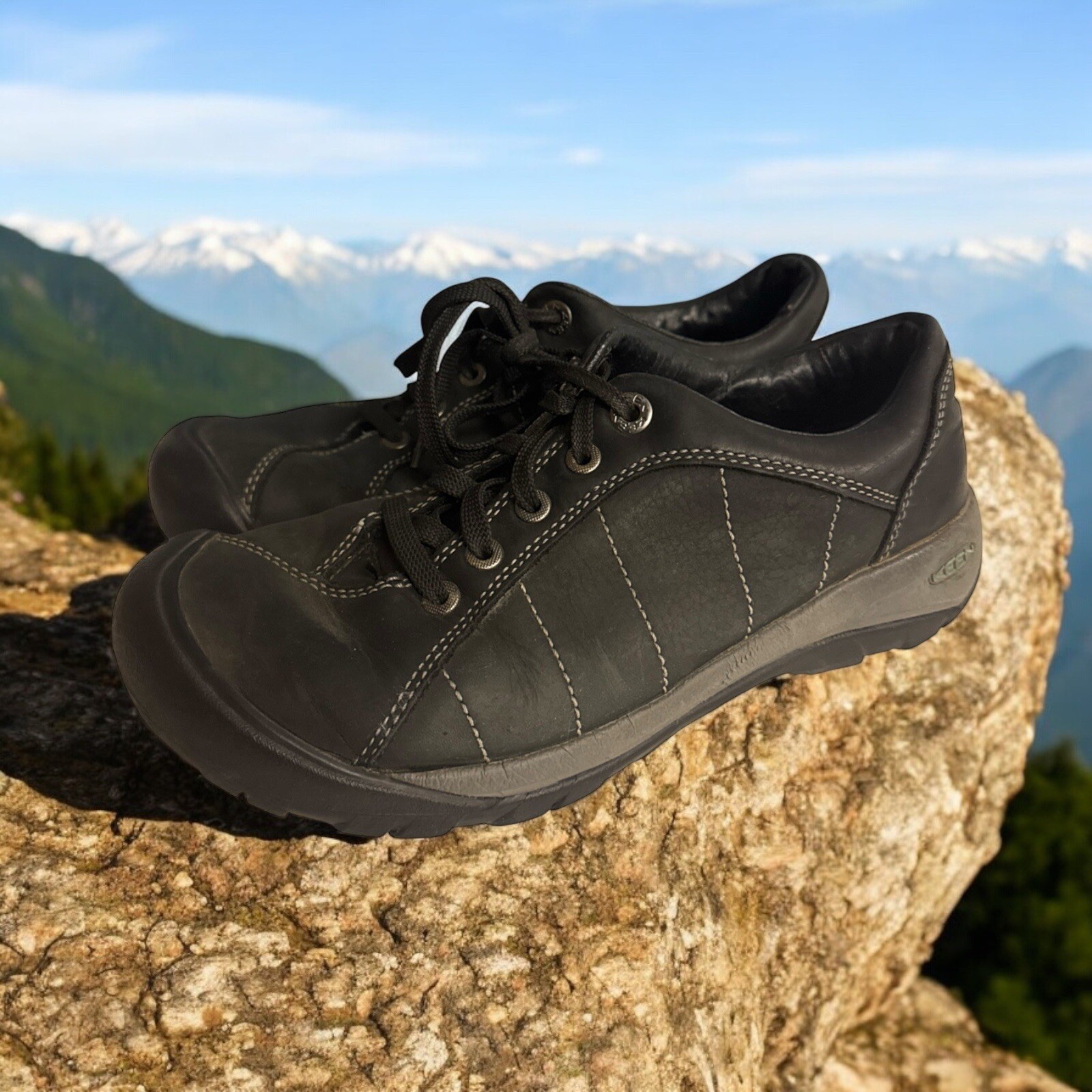 Scarpa da trekking KEEN donna Presidio pelle Oxford stringata nero grigio 7 5