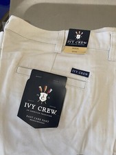 NEW Ivy Crew Men's 34 x 34 TAN Pant Pleated & Comfort Waist EASY CARE PANT