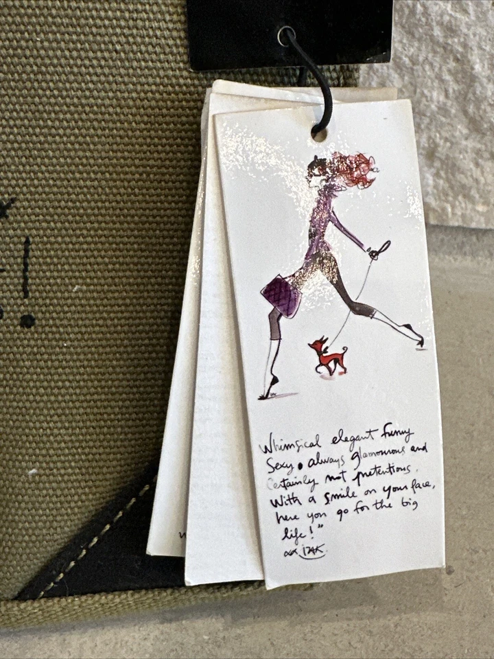 T) Funda iPad Izak Zenou "vive Les Asperge" Verde Ejército Lona Niñas Amigos NUEVA Foto 4 de 4