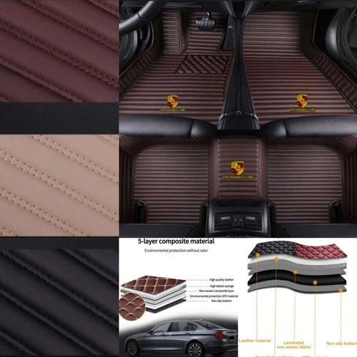 For Porsche All Models Car Floor Mats Waterproof Custom Auto Pu Leather Carpets - Picture 16 of 33
