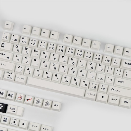 Simple White Japanese Keycaps Cherry PBT 127 Keys No Box for Cherry MX Keyboard - Picture 2 of 9