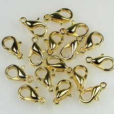 Wholesale 14x7mm Gold Plated Lobster Claw Clasps Jewelry Findings 100pcs