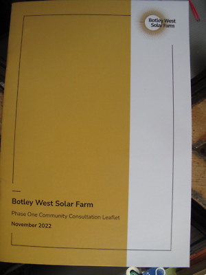 Botley West Solar Farm - Phase One Community Consultation Leaflet, November 2022