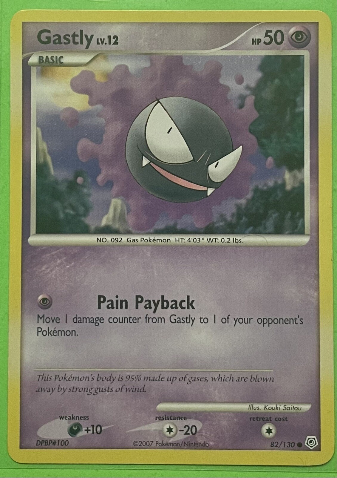 2007 Pokemon Gastly 82/130 Diamond & Pearl Card LP Nintendo TCG