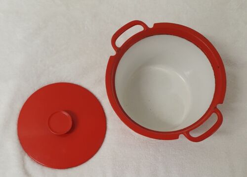 🔶️ROSENLEW FINLAND RED CAST IRON DUTCH OVEN TIMO SARPANEVA VINTAGE MCM IITTALA - Picture 3 of 13