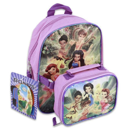 Backpack 10.5" + Detachable Utility Case Disney Tinkerbell Fairies Purple NWT