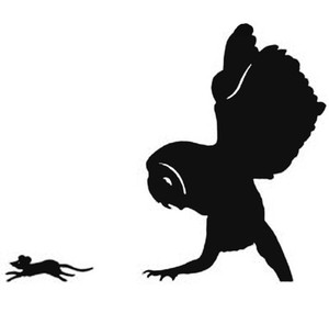 Large Steel Barn Owl Mouse Weathervane Sign Profile Unpainted