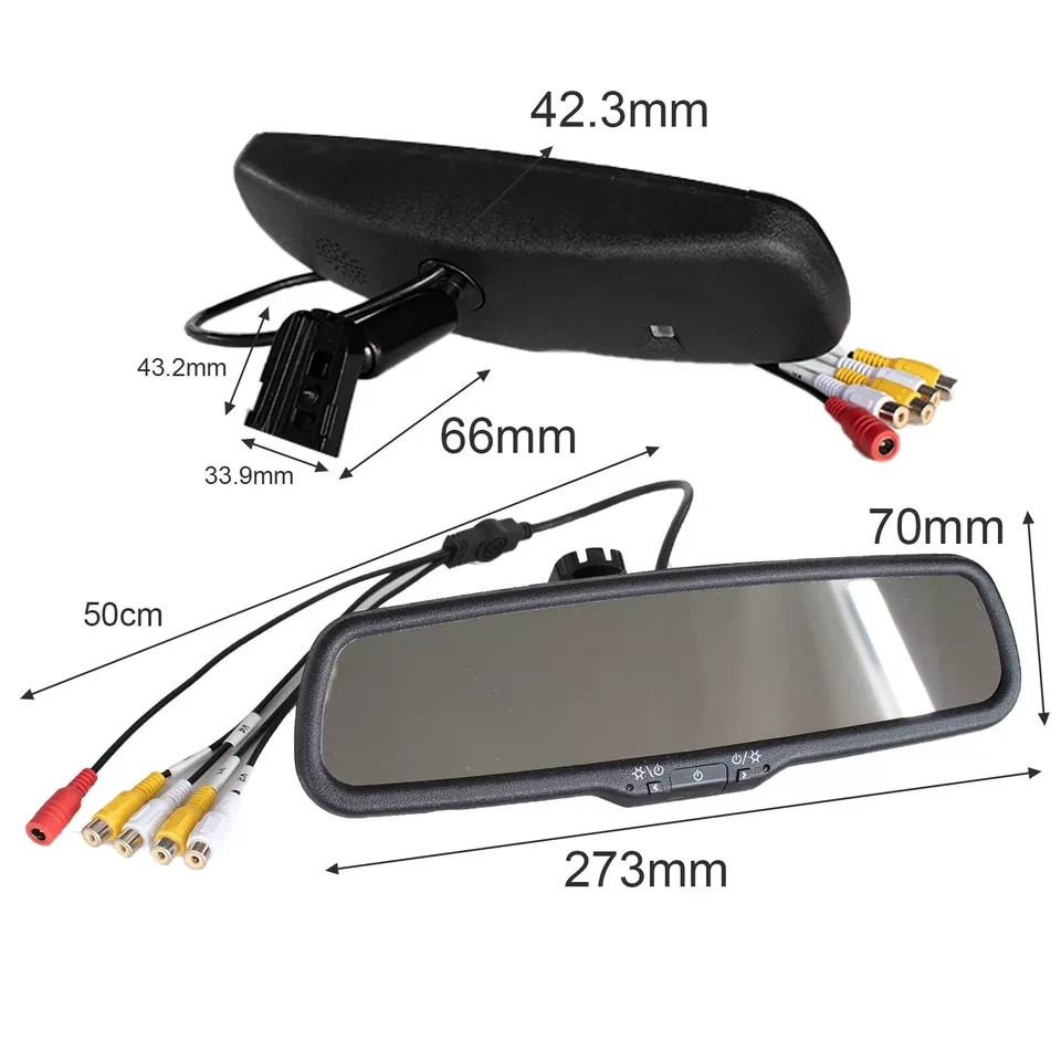 4.3" Dual Screen Car Rear View Monitor No1 Front Rear View Reversing Camera Kit - Image 2 of 4