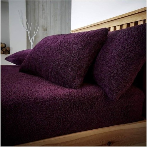 Teddy Fleece Pair of Pillow case Plain Thermal Warm Cosy 50cm x 75cm House Wife - Picture 31 of 74