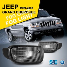 For 99-03 Jeep Grand Cherokee Fog Lights Clear Driving Lamp H12 Bulbs Leftright