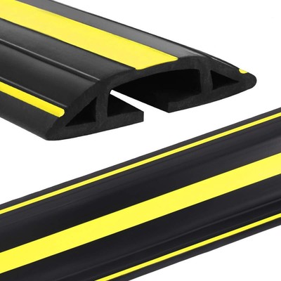 4 ft Cable Protector Cord Cover for Floor, Heavy Duty PVC Duct Easy to Unroll...