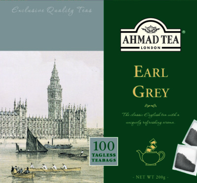 Ahmad Tea- Earl Grey 100St Beutel ohne Band Teabag Blacktea schwarzertee Teatime
