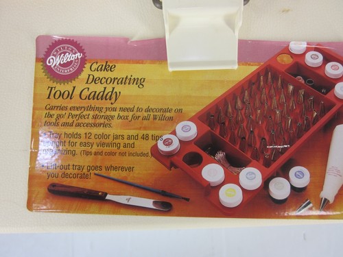 Wilton Cake Decorating Tool Caddy Full Of Supplies & NEW Accessory Pieces USA - Picture 2 of 7