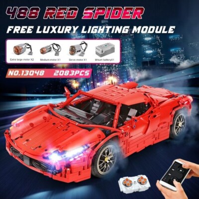 Mould King Red 2083/pcs Ferngesteuertes RC Auto Ziegelmodell 13048 - FULL RC KIT