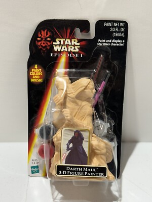 NEW 1998 STAR WARS DARTH MAUL 3-D FIGURE PAINTER W/ LIGHTSABER, PAINT AND BRUSH