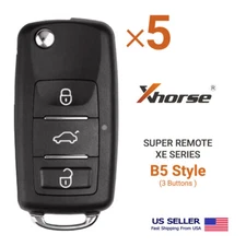 5X Xhorse Super Remote Flip Key B5 Style 3 Button XEB510EN With XT27B Super Chip