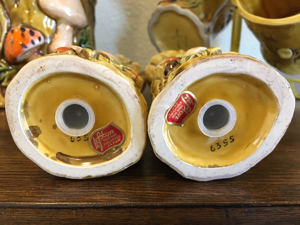 期間限定出品 ロングトラックフーズ キーホルダー Vintage Lefton China Mushroom Forest Cookie Jar, Salt/Pepper