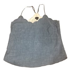 J.Crew Factory Women's Size 6- Blue Denim  Scalloped CamiTop