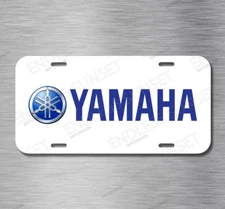 White Yamaha Power sports Motorcycle UTV Off road License Plate Front Auto Tag