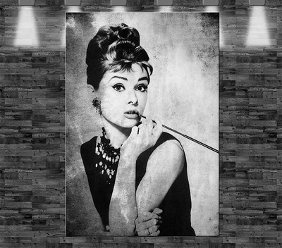 XL Audrey Hepburn auf Leinwand 90x60cm Loft Design Star Person