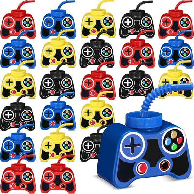 Mifoci 24 Pcs Plastic Video Gaming Party Favor Gift Supplies Cups with Straw ...