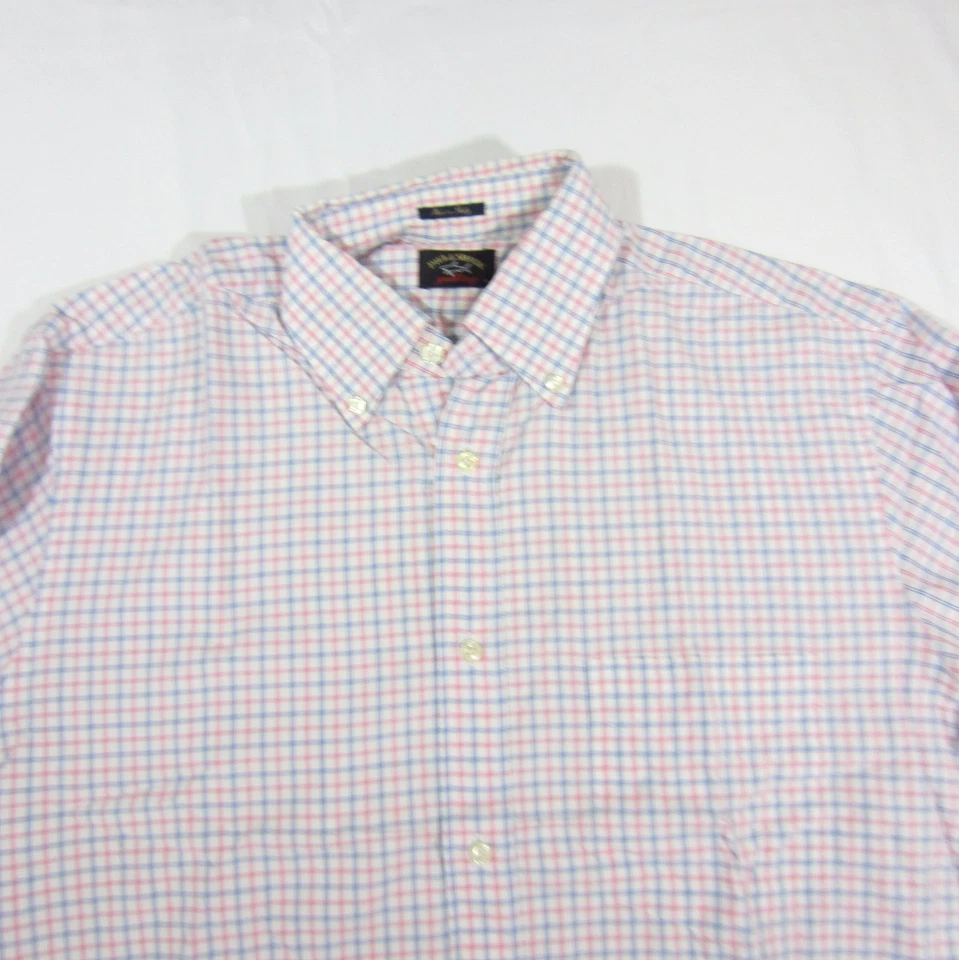 Men's PAUL & SHARK YACHTING L/S Checkered Multi Dress Shirt Sz M Made in Italy - Image 2 of 4