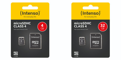 Intenso 32 GB 4GB MicroSDHC Micro Speicherkarte SD-Adapter Class 4 SD-Adapter