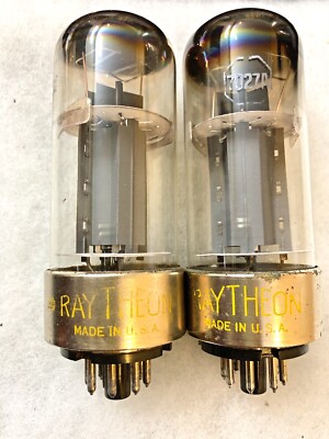 7027A by RCA Raytheon Label Metal Base NOS Grey Plate Tested NOS, DD getter