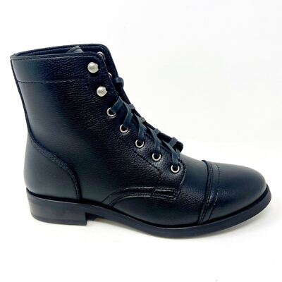 Thursday Boot Co Black Vegan Leather Captain Womens Combat Leather