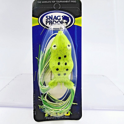 New Snag Proof 1/2 Oz Tournament Frog Mustad Double Hook 6505 Chartreuse