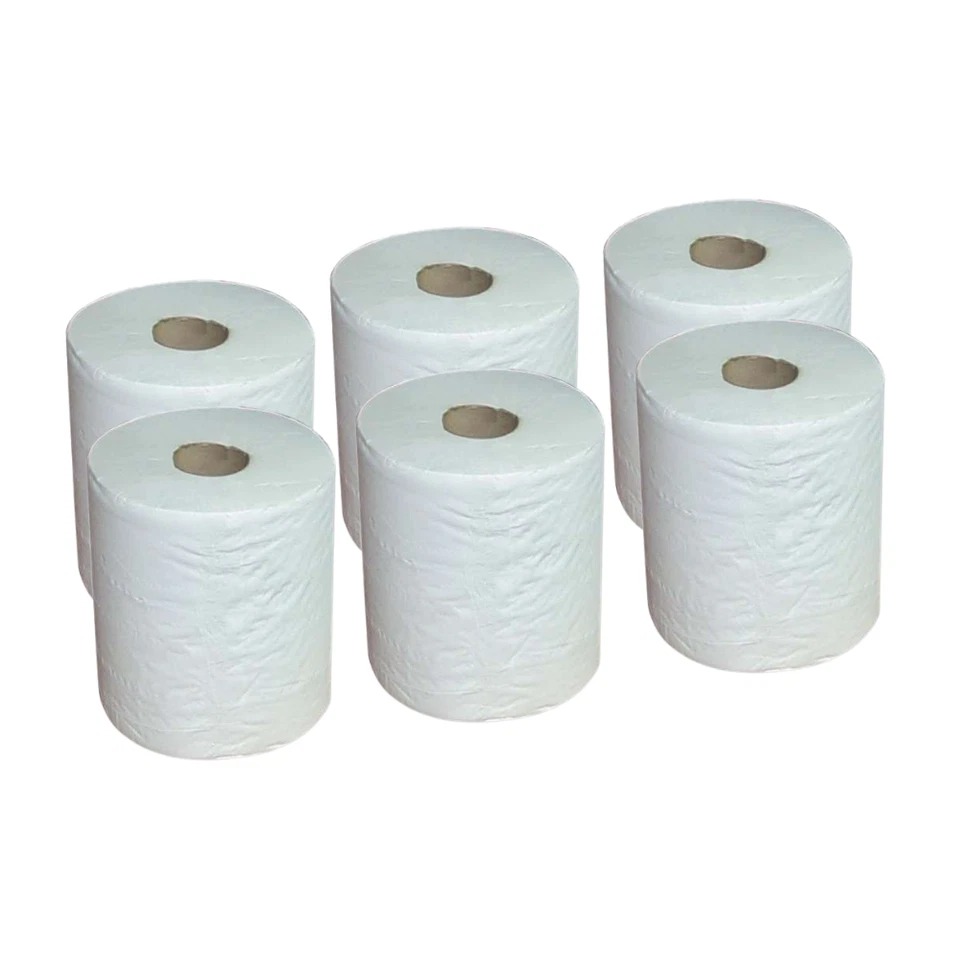 Northwood Paper 6 x Rolls, Tissue 2ply 190mm x 150m Paper Glass Wipe Rolls