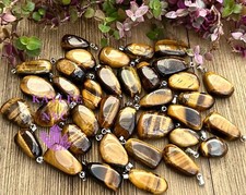 Wholesale Lot 36 Pcs Natural Tiger Eye Crystal Pendant Healing Energy