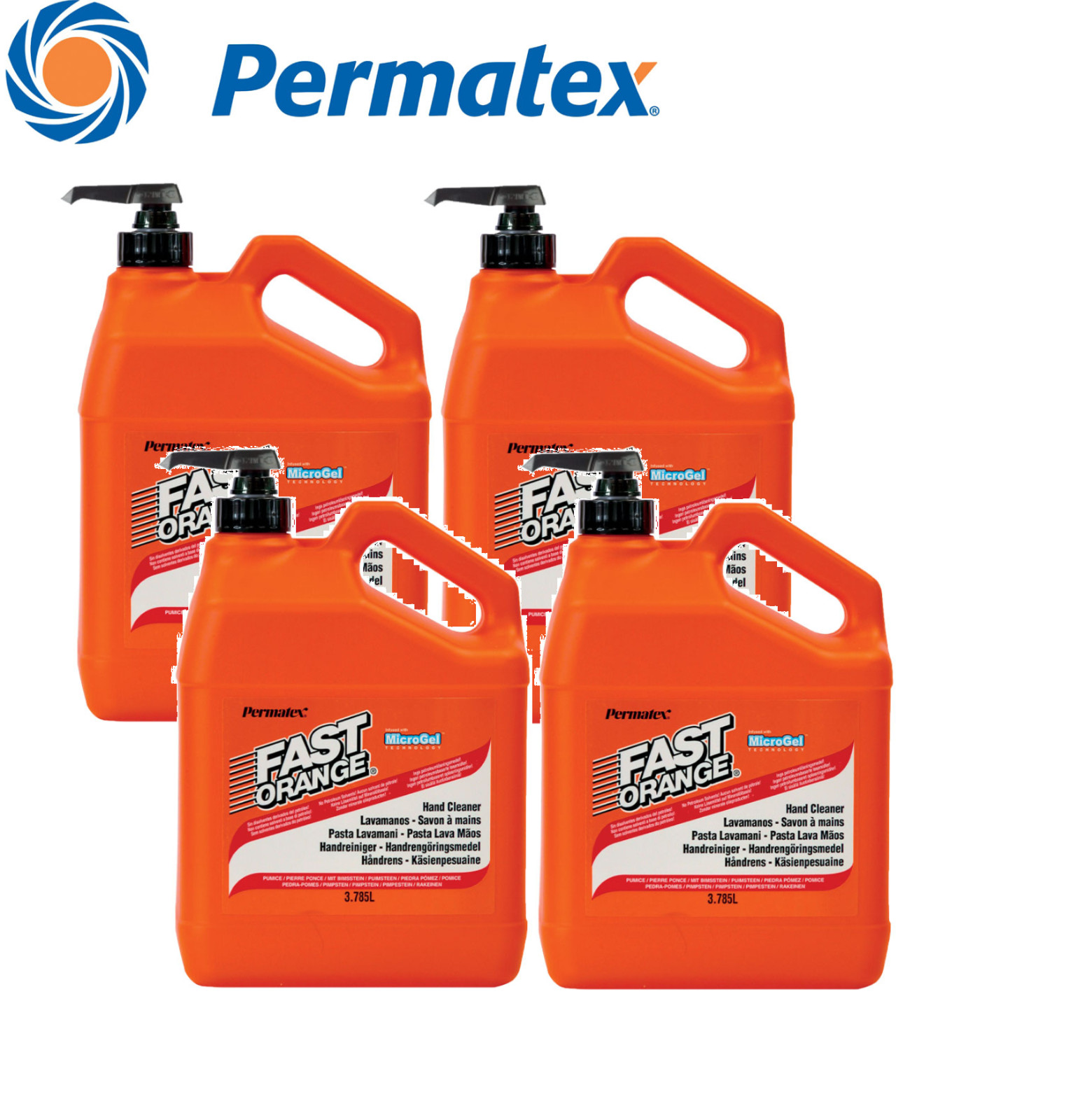 Savon micro-bille Fast Orange nettoyant mains atelier mécanique agricole 3.78 Litres