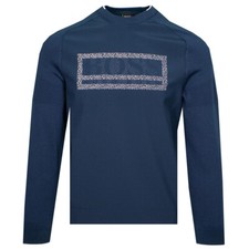 Image of BOSS Athleisure Rexo Hybrid Pixel Print Blue Sweatshirt Size Small RRP £159