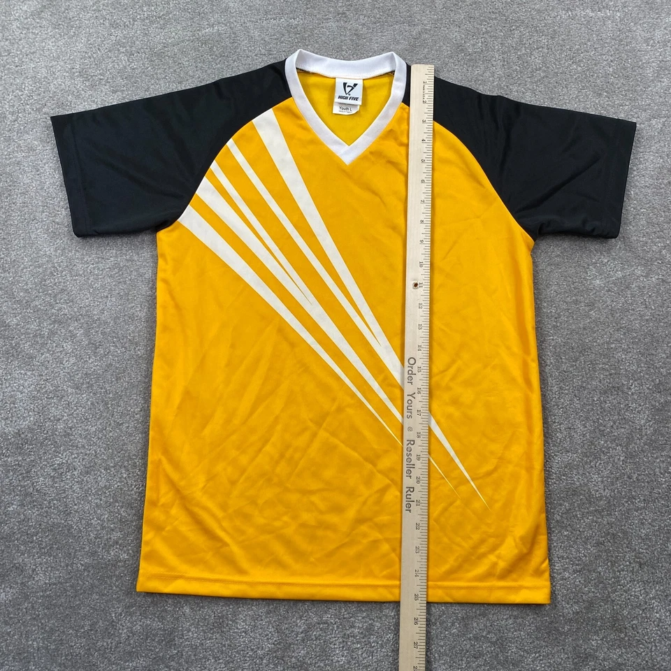 Camiseta de fútbol High Five Sportswear cuello en V juvenil talla L amarilla negra Foto 4 de 4