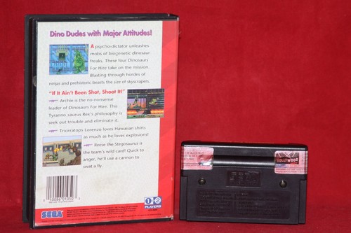 Dinosaurs For Hire (Sega Genesis, 1993) Authentic Game Cartridge + Case - Picture 2 of 7