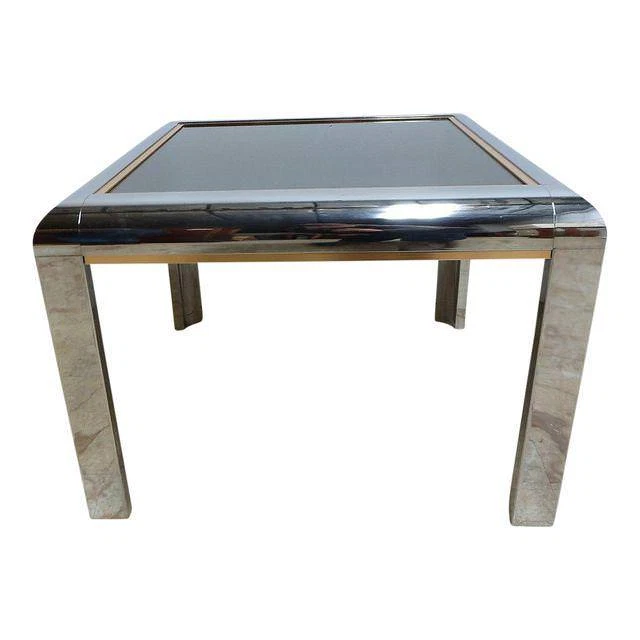 Lámpara mesa auxiliar vintage mediados siglo paul evans latón cromo parsons A Foto 2 de 4