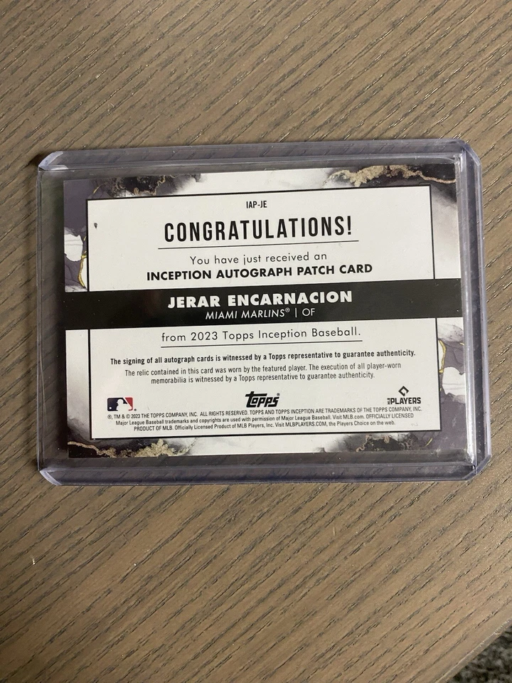Jerar Encarnacion RPA #16/50 Rookie Patch Auto - 2023 Topps Inception Marlins - Image 2 of 2