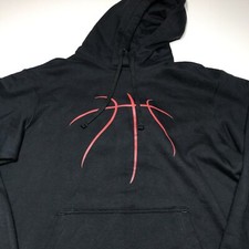 Port Co. Sweatshirt Unisex Large Black Hooded Basketball Outline Pullover NWT