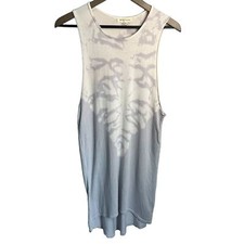 Obey Watchtower Tie-Dye Tank Dress Womens Small Blue White High Low Boho Beach