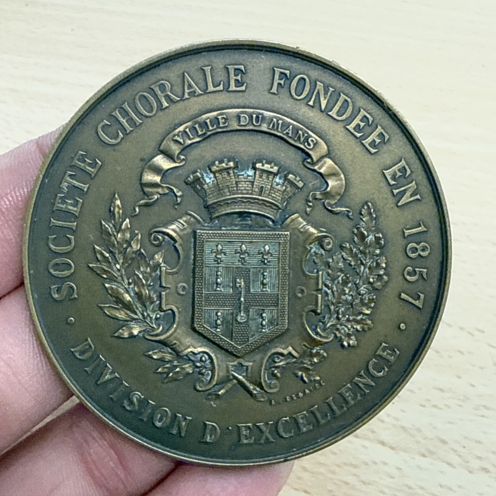 Médaille Société Chorale Fondée En 1857 Division D’excellence En Bronze