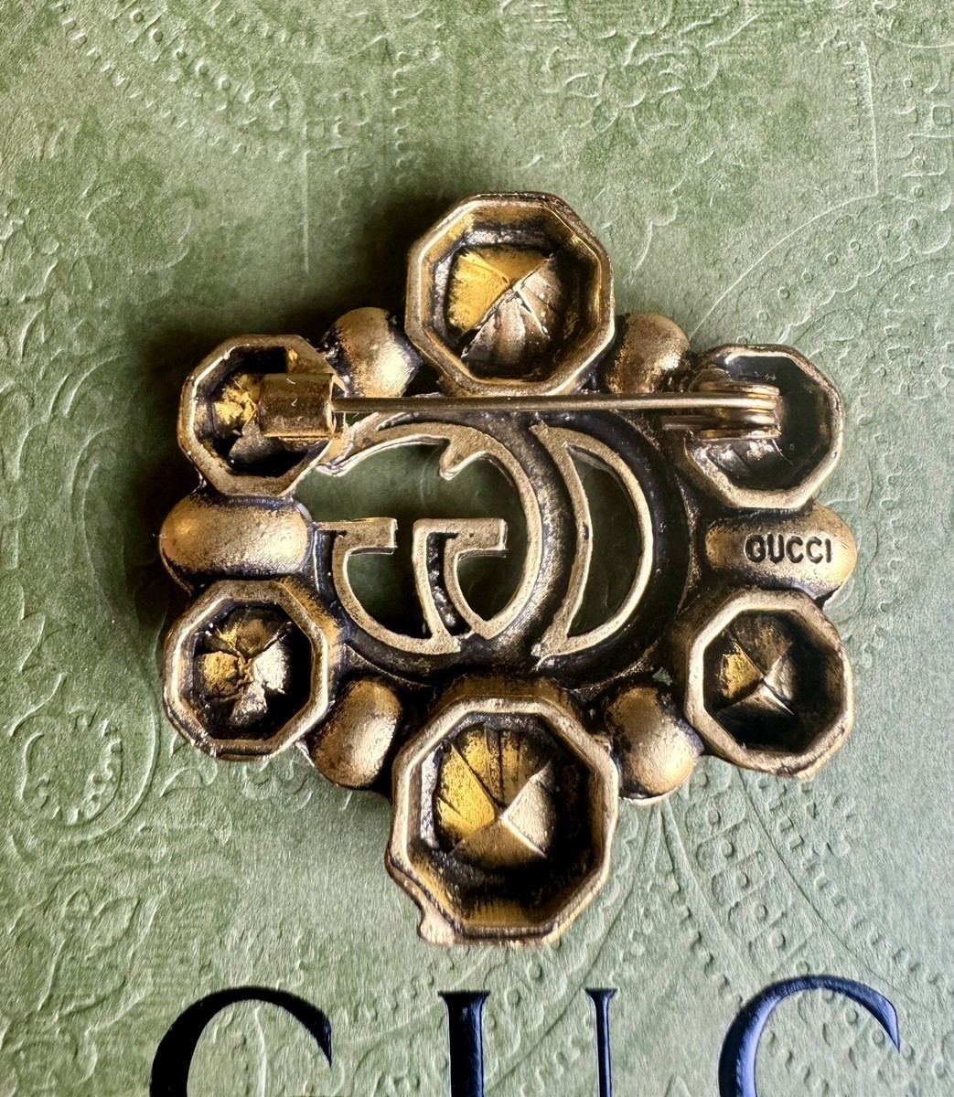 Gucci Vintage Beautiful unique Brooch With Stones | eBay
