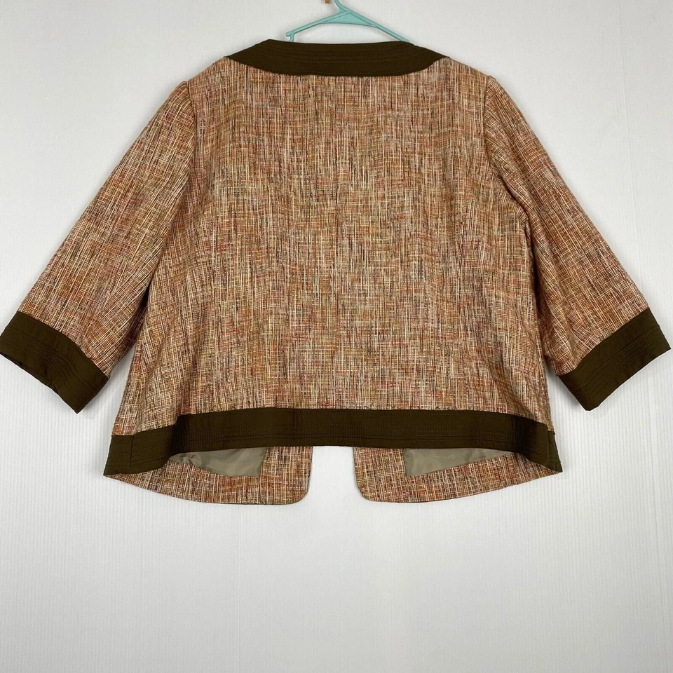 Sejour Women's Size 22W Pearson Tweed 3/4 Sleeve Blazer Pockets, Lined Cotton - Image 2 of 4