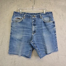 Vtg Lee Cut Off Shorts Men’s 36x8* NO TAG Medium Wash Hemmed Distress Broke In