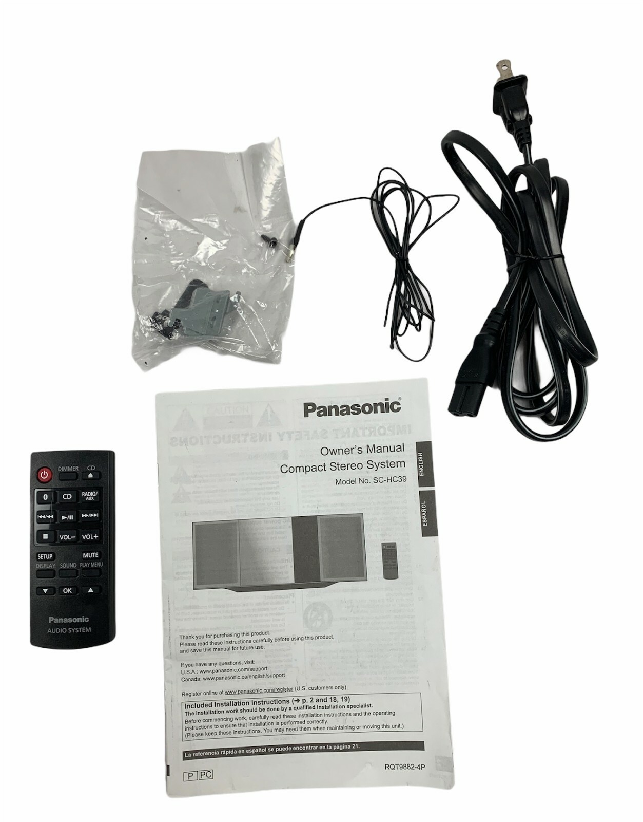 FOR PARTS Panasonic SCHC39 Bluetooth Wall Mount Slim Wireless Home