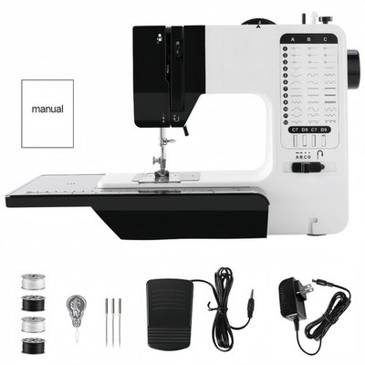 TKSE 737 Mini Electric Sewing Machine with Extension Table Portable US Plug