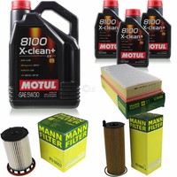 Inspektionspaket 8L Motul 8100 X-Clean+ 5W-30 FüR VW Touareg 3.0 V6 TDI 4.2 V8