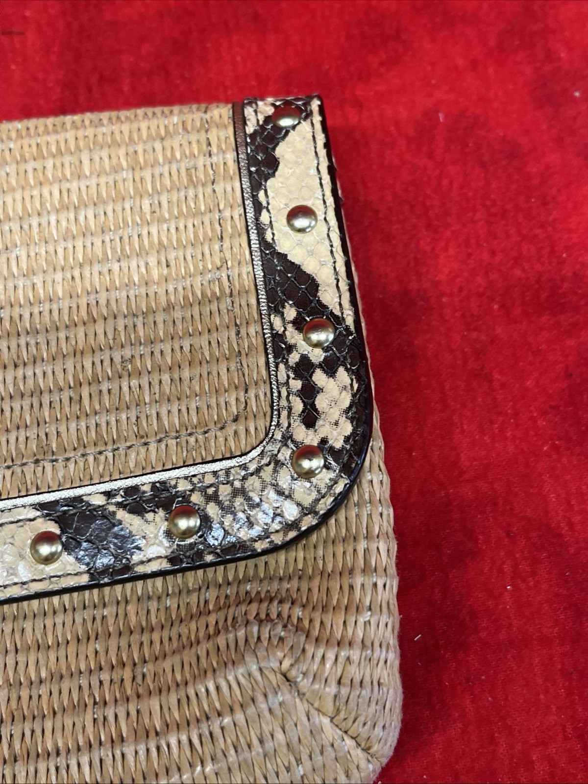 COACH NATALIE STRAW CLUTCH w/ PYTHON EMBOSSED LEA… - image 5