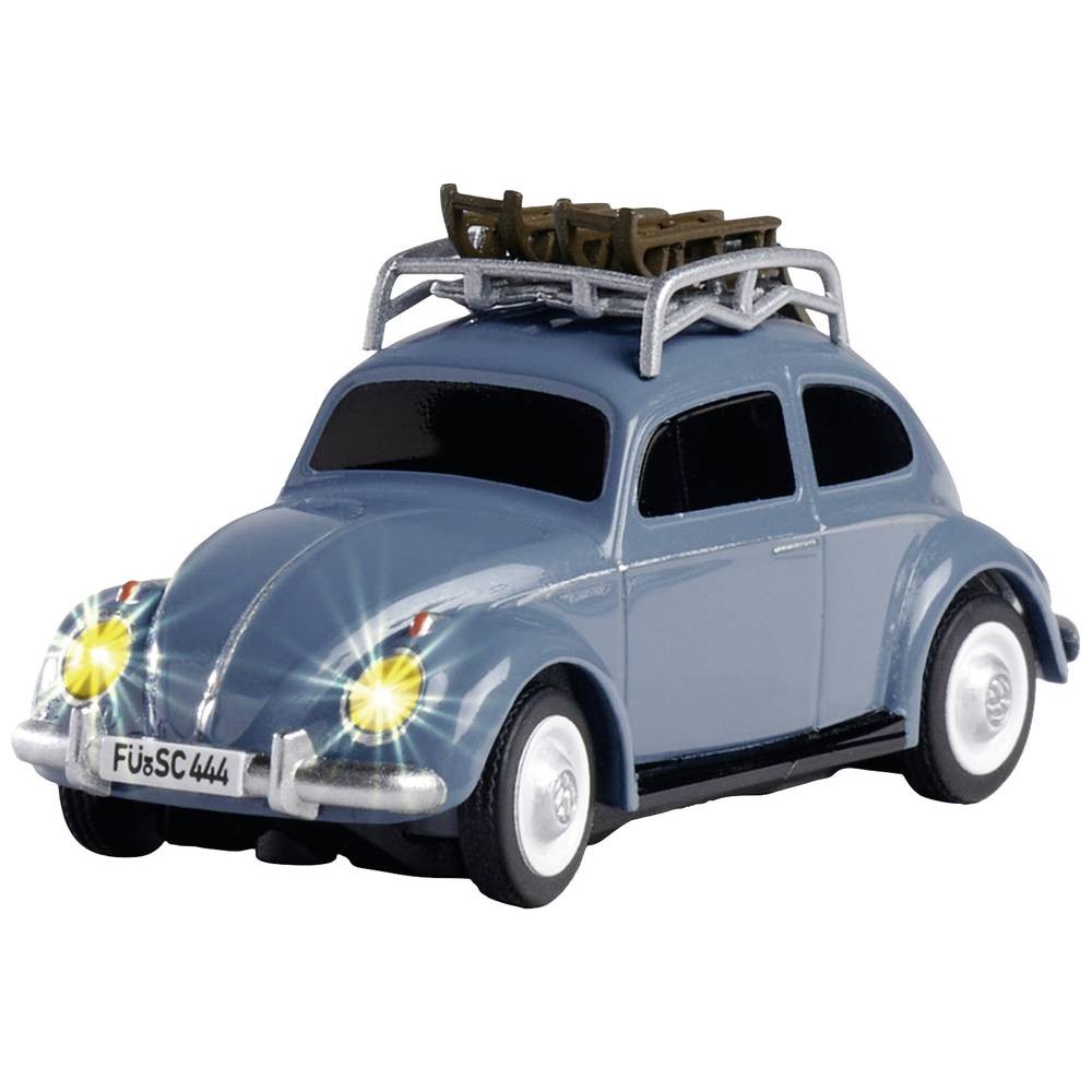 Voiture RC Carson 500504149 VW Käfer Wintersport 1:87 mini modèle électrique noir et blanc