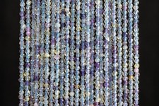 Natural Multicolor Fluorite Loose Beads AAA Faceted Round Shape 2mm 3mm 4mm